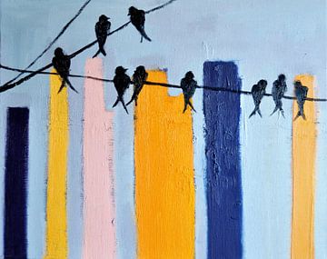 Birds in the city by Maria Kitano