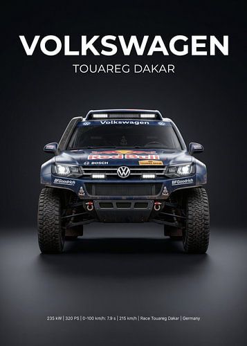Volkswagen Touareg Dakar-rallyauto, vooraanzicht