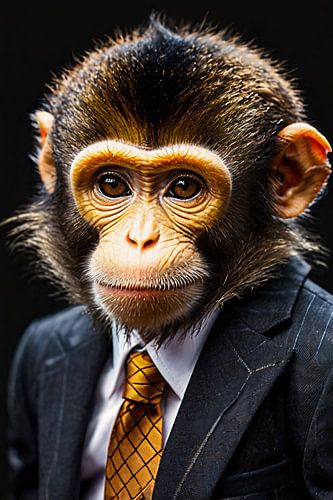 Stijlvolle aap in pak