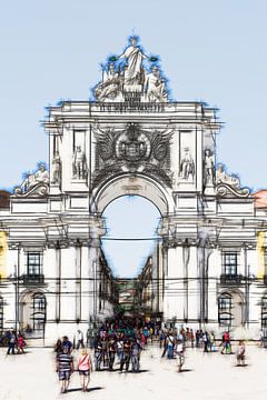 De Arco da Rua Augusta in Lissabon, van Berthold Werner