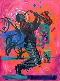 Vibrant Jazz Saxophone by HUGO