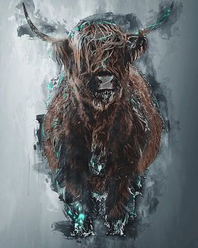 Artistieke abstracte bizon in verfstijl van BB Creative Art