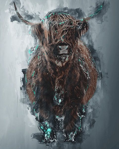 Künstlerische abstrakte Bison in Farbe Stil von BB Creative Art