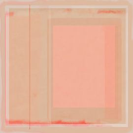 Minimalistische moderne abstracte geometrische kunst in pasteltinten. Vormen in roze en beige van Dina Dankers