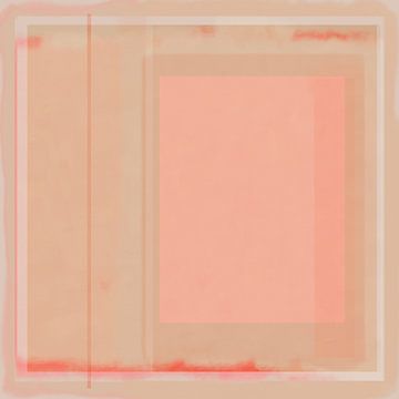 Minimalistische moderne abstracte geometrische kunst in pasteltinten. Vormen in roze en beige