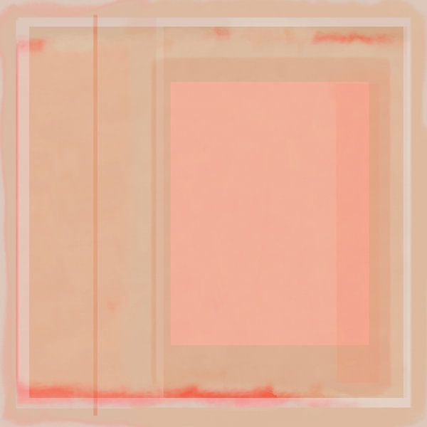 Minimalistische moderne abstracte geometrische kunst in pasteltinten. Vormen in roze en beige van Dina Dankers