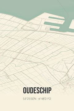 Carte ancienne de Oudeschip (Groningen) sur Rezona