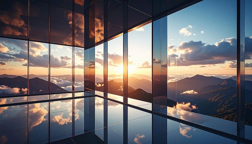 Tower block with reflection by Mustafa Kurnaz