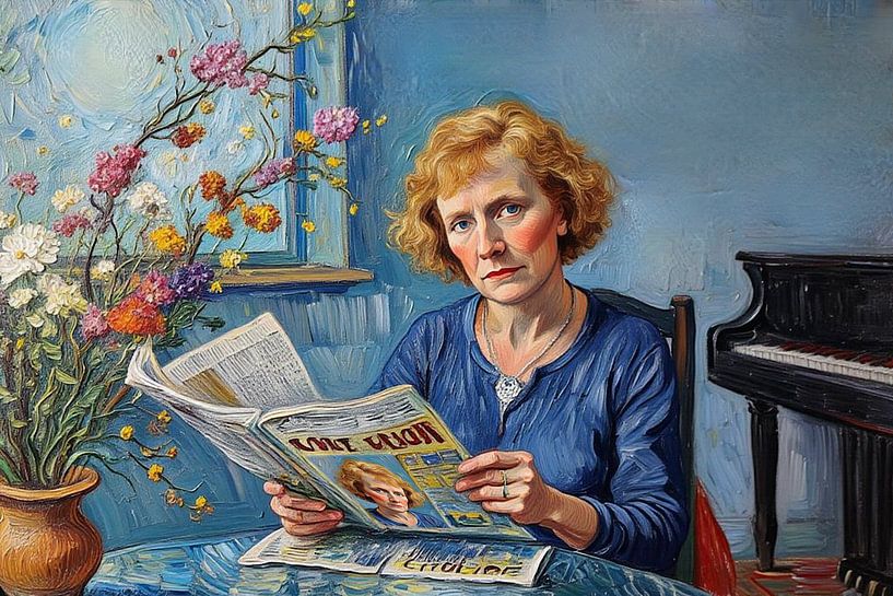 Ladies double portrait 06 (with newspaper) by Hans Levendig (lev&dig fotografie)