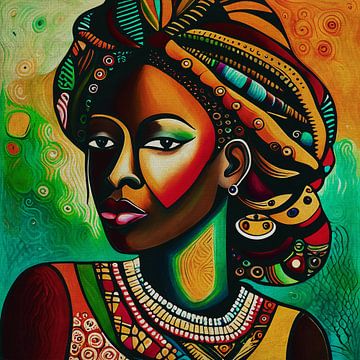 Portret van een jong Afrikaans meisje van Jan Keteleer