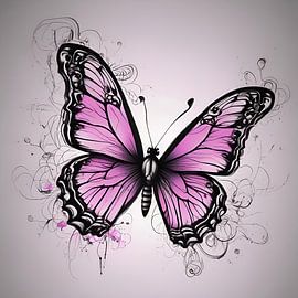 Vlindermagie: de kunst van kleuren in roze en rosé van ButterflyPix
