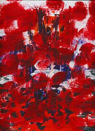 Abstrait coquelicots rouges sur Nelleke Bruno