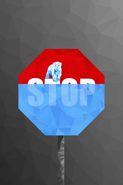 Eisbär Klima Natur Kinder Klimawandel Tiere Öko van Poster Art Shop