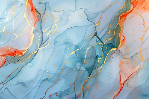 Droom in Blauw met Gouden Sieraden