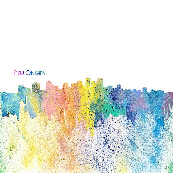 New Orleans Louisiana Skyline Silhouette Impressionistisch von Markus Bleichner