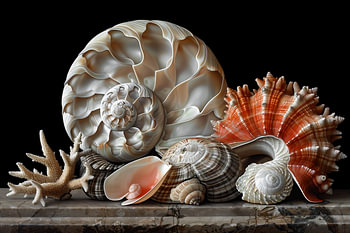 Ozeanische Poesie: Nautilus, Muschel und Koralle