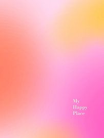 My Happy Place – Abstrakter Farbverlauf in Rosa, Pfirsich und Goldgelb von Femke Bender