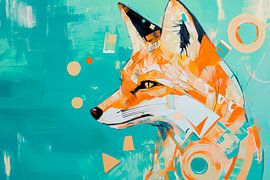 Fox profile in bright colours by Poster Art Shop