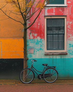 Kleurrijke stad, fietstocht van fernlichtsicht