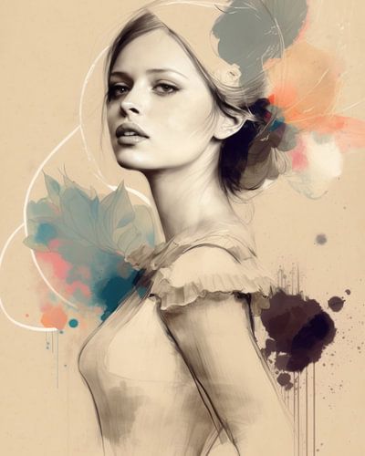 Illustratie portret" "Twiggy"