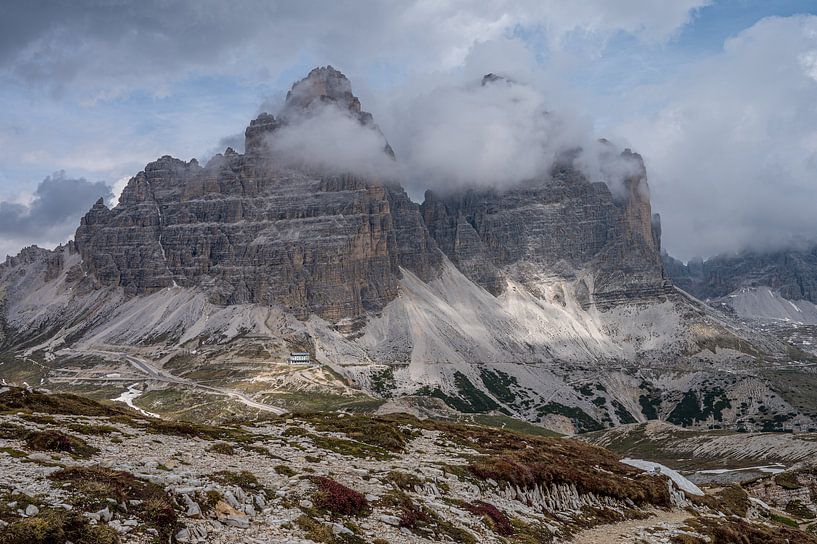 Three Peaks in Clouds by Petra Leusmann
