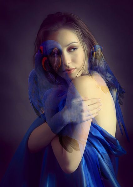 Me and my parrots by Moonheart Artworks