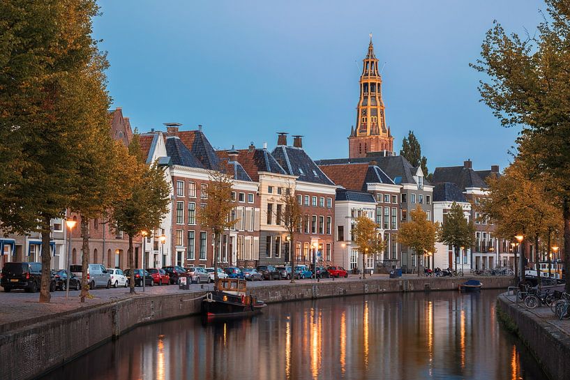 Hoge der A in Groningen bei Nacht von Marga Vroom