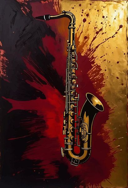 Saxophone Abstract Splatter by MIROKKU