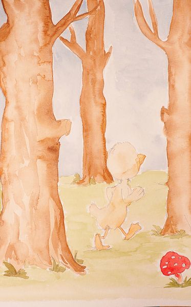 Rubbeldiduck children's picture duck watercolor painting by Beate Gube