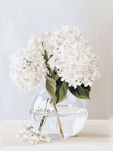 White Hydrangeas Vase