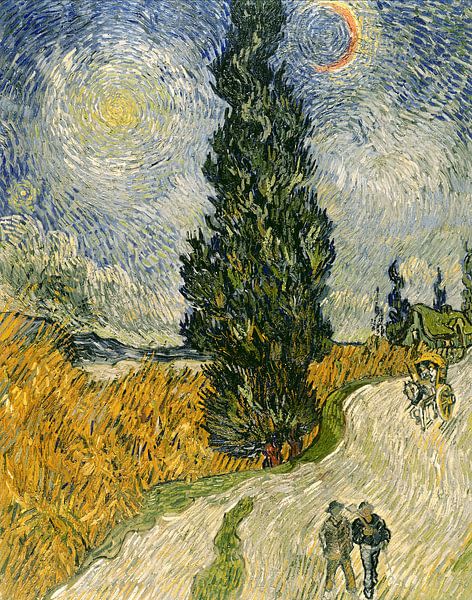 Cypres bij sterrennacht, Vincent van Gogh van Bridgeman Masters
