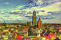 Skyline Utrecht in the style of Picasso by Slimme Kunst.nl thumbnail