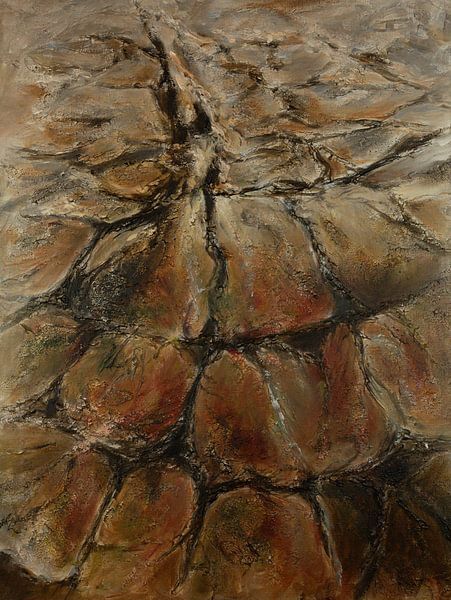 Abstract in aardetinten  van Dorie Canters Atelier Verbeelding