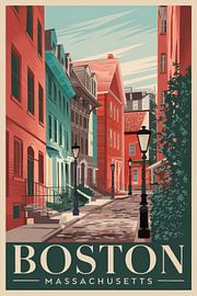 Boston, Massachusetts Vintage Travel Poster von Poster Art Shop