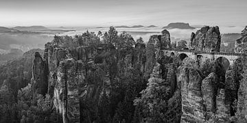 The Bastei in Black and White