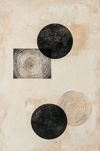 Zen Enso Kreise und skandinavische Geometrie in Balance