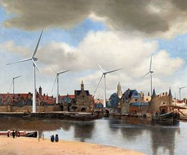 View of Delft - the Green Energy Edition by Marja van den Hurk