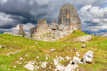 Cinque Torri mountains in the Dolomites during springtime by Sjoerd van der Wal Photography