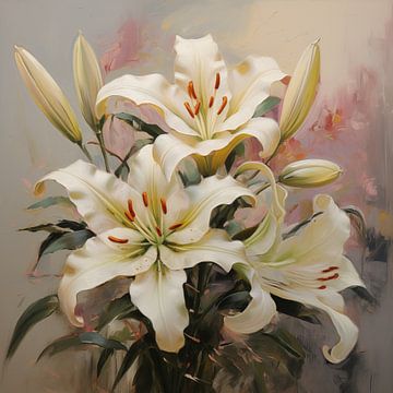 Lily flowers with 3 flowers by The Xclusive Art