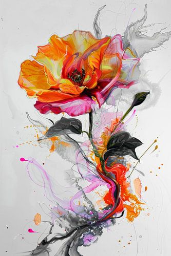 Bloem kunst met witte achtergrond