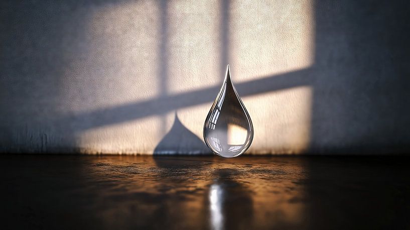 Goutte d'eau flottant au-dessus du sol par Frank Heinz