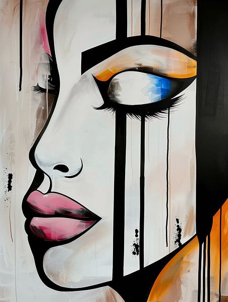Abstract gezicht van Bert Nijholt