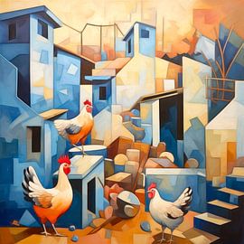 Strange chicken farm by Jutta Maria Pusl