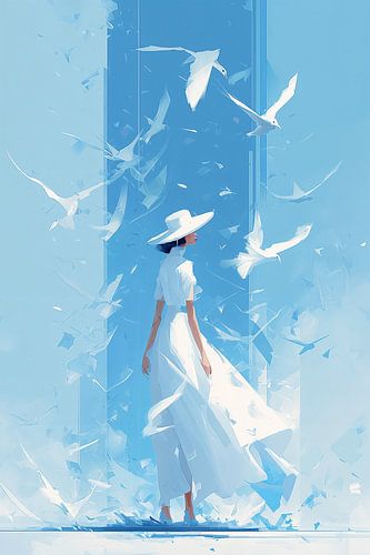 Tanz mit den Vögeln in Blau Nr. 4