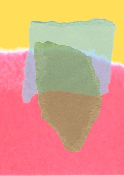 Abstract collage in vibrant colors by Studio Allee