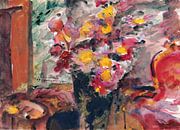 Lovis Corinth-Flower Vase on a Table, 1922 van finemasterpiece thumbnail