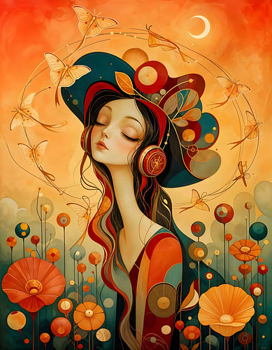 Captured in music – Surrealist moon butterflies
