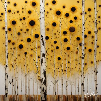 Sunflower Birch Forest