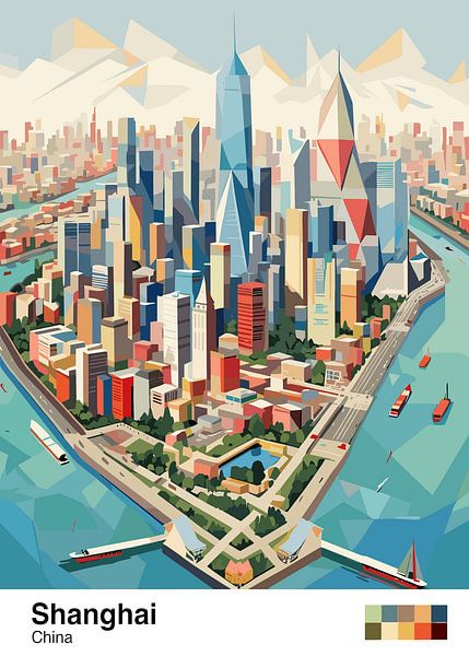 Ruhiges Stadtbild von Shanghai von Art Kingdom