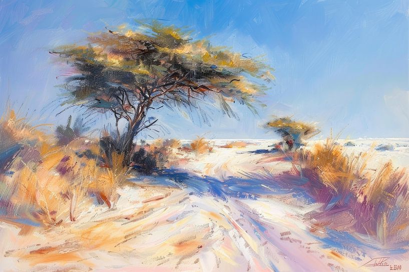 Sunlit Oasis - Ensorian Desert Landscape by Eva Lee